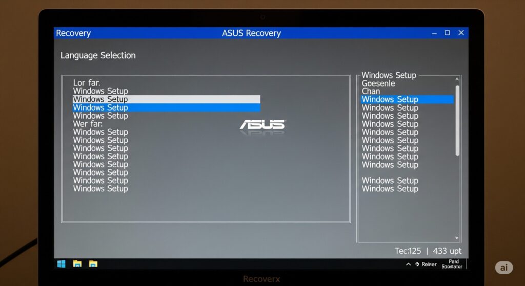 F9 Key Recovery Screen